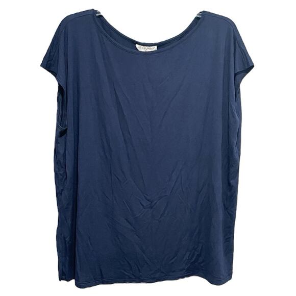 78 & Sunny Womens Modal Lightweight Cap Sleeve Top Size XL Blue Relaxed Fit - Picture 1 of 6